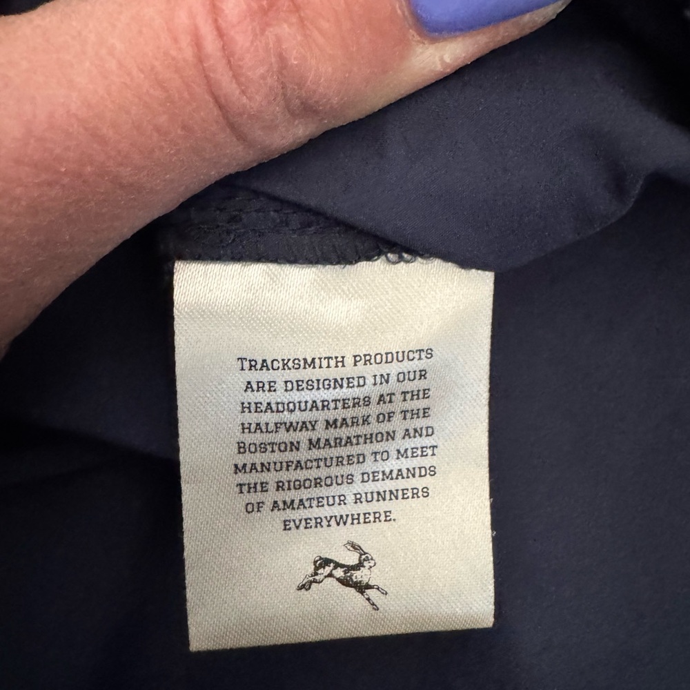 Tracksmith Blue Lightweight Running Jacket Hooded… - image 9